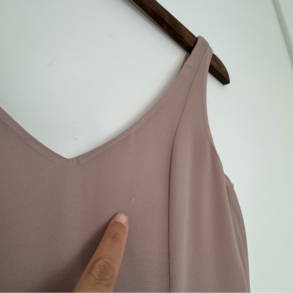 Small Show Me Your Mumu Sleek Tan Taupe Maxi Flowy V-Neck Sleeveless Dress Chic - Picture 7 of 13